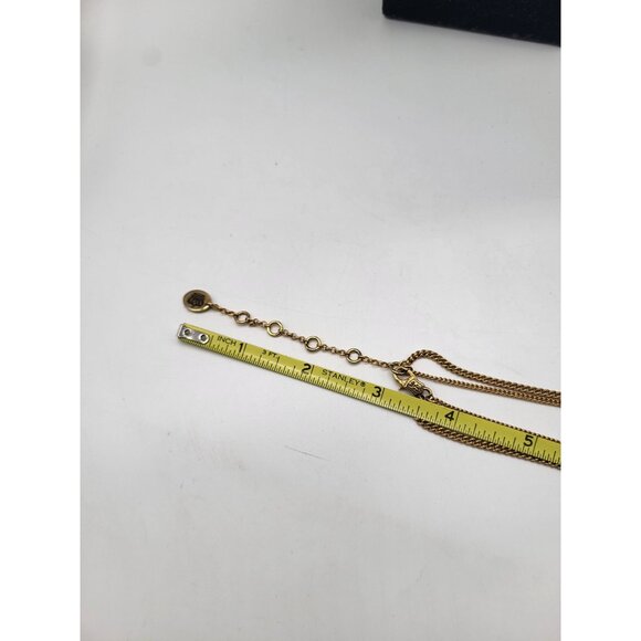 JUICY COUTURE Gold Tone Double Strand Charm Necklace Puffy Heart Spell out Pearl - Picture 9 of 11